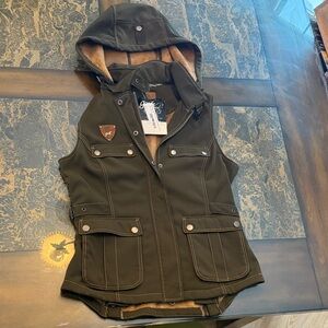 Women's Green Vest with Hood